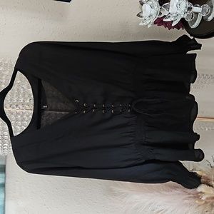 Derek Heart Black Lace Up Front